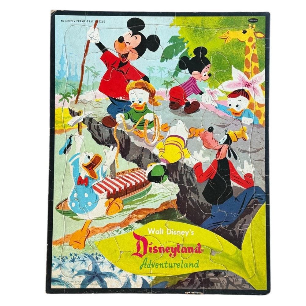 Vintage 1956 Walt Disney‎ Disneyland Puzzle Whitman Mickey Goofy Donald
